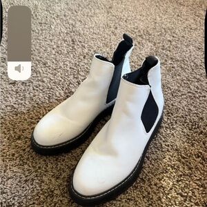 Stylish White and Black Boots
